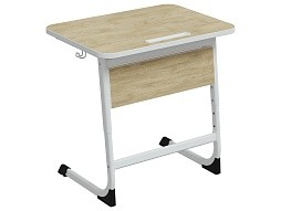 Стол 1-местный школьный 3-5 г/р "Нова" с наклоном столешницы 0-15° (дуб "Бардолино", м/к белый)