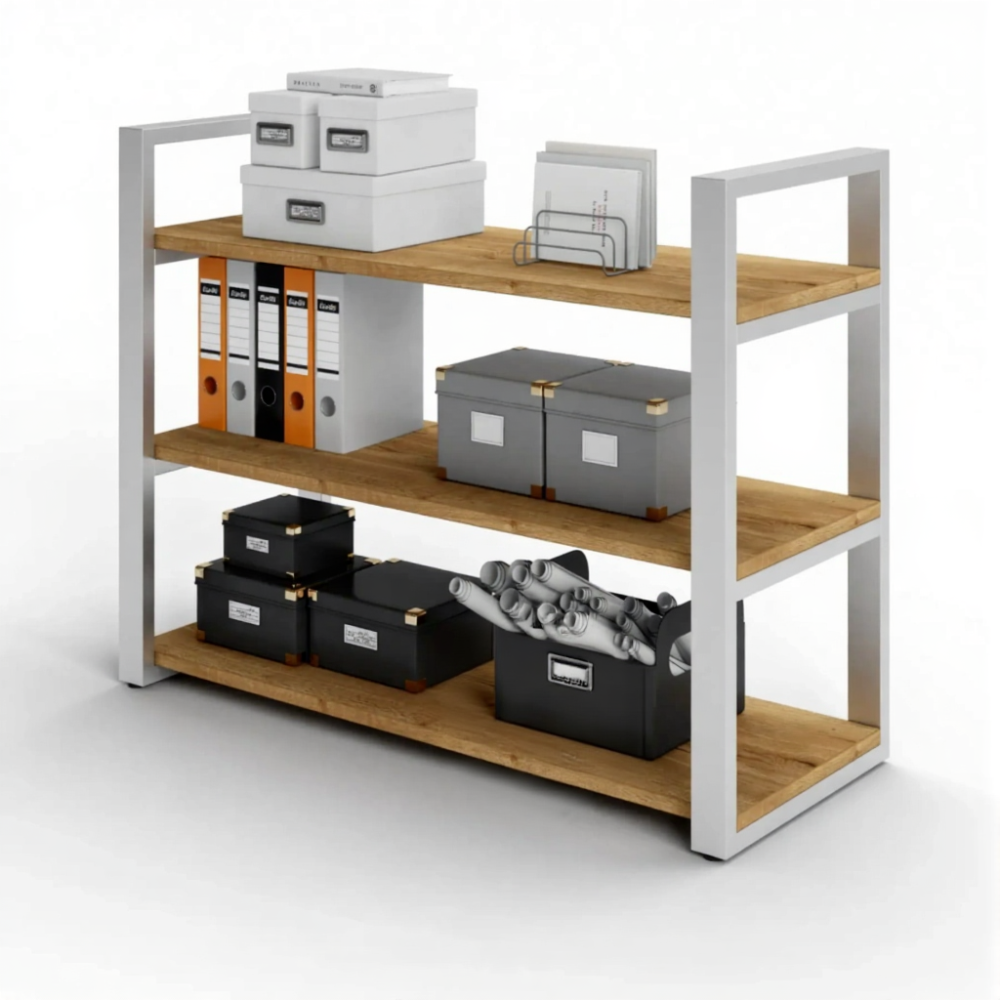 Стеллаж СН-22 (ЛДСП дуб вотан, каркас серый)