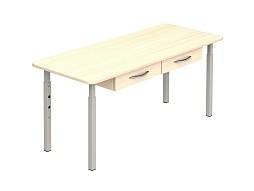 Стол детский 2-местный с ящиками "дуб" регулируемый 1-3 г/р