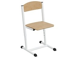 Стул школьный ученический 3-5 г/р "Альтер" регулируемый (фанера, м/к белый)