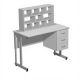 Стол лабораторный для микроскопирования СМ-201 «Премиум» (столеш. постформинг серый, каркас серый)
