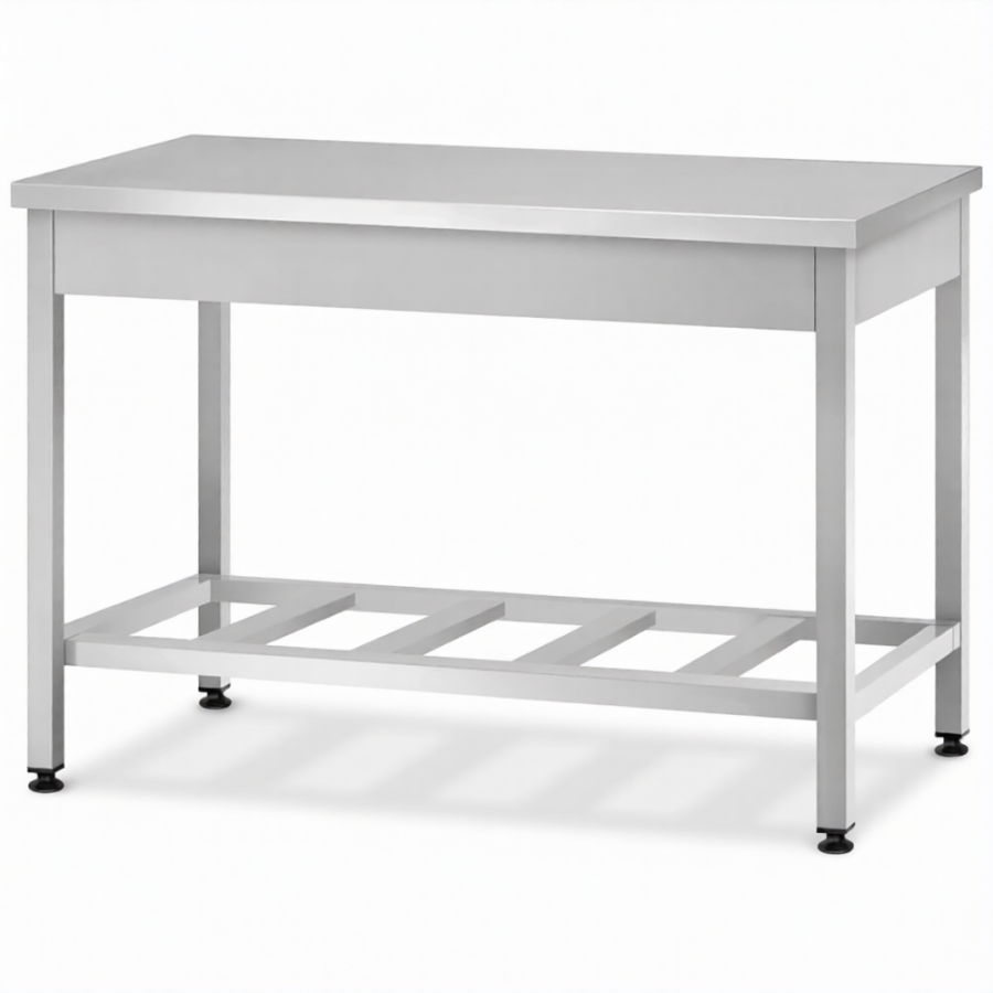 Стол производственный СПРп - 860х1200х800 «Profi Inox» (полка-решетка)