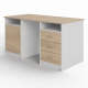 Стол рабочий СрТ-14 (1600х700х750) с двумя тумбами (корпус ЛДСП белый, столешница ЛДСП дуб сонома)