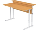 Стол с полкой и наклоном столешницы 0-35° школьный 2-местный 4-6 г/р регулируемый (бук, м/к серый, квадратная труба)
