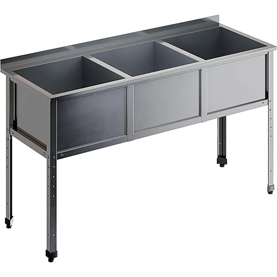 Ванна моечная трехсекционная с бортом ВМС-3/5-Б-ЭК