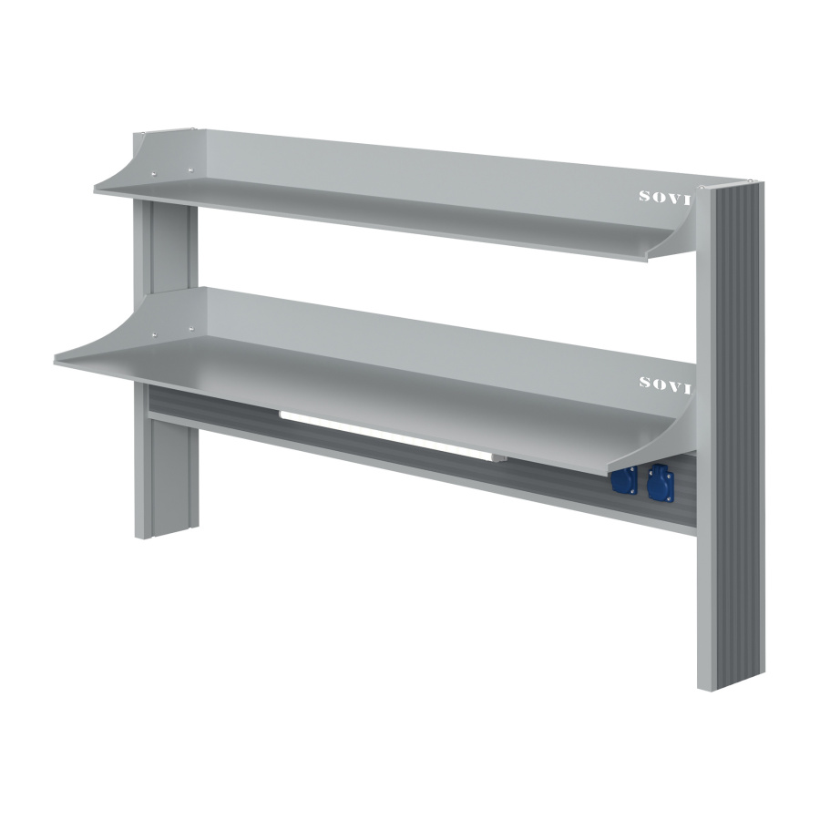 Технологический стеллаж для приборов низкий для пристенного стола Mod. 1500 ТСПРн