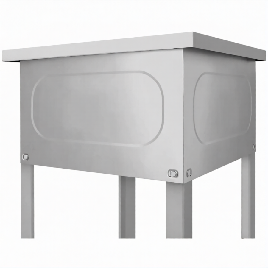 Ванна моечная ВМСн 530/2  2 м/о 430х430х300 (полка с 2-мя отв., борт; ножка угл.)