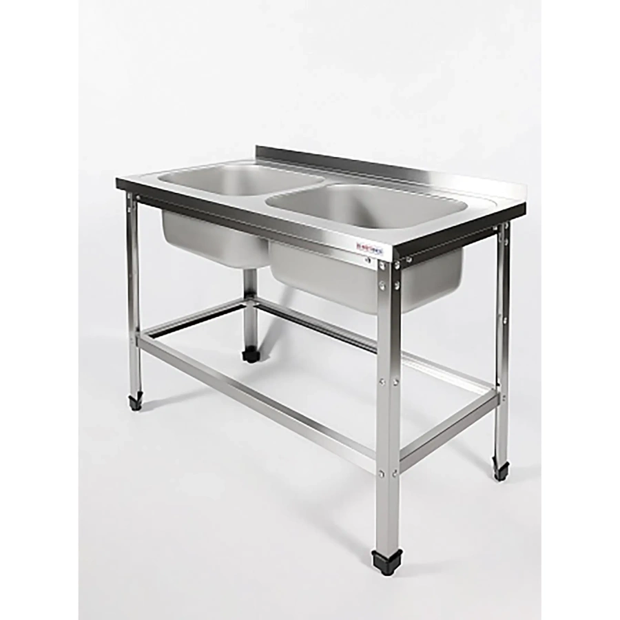 Ванна моечная двухсекционная цельнотянутая с бортом ВМЦ-2/12/6-БО-ЭН