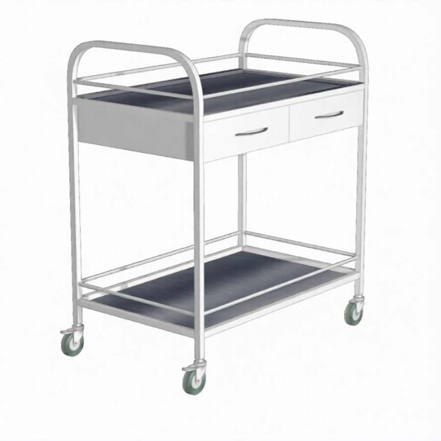 Стол манипуляционный с ограждением (ящик) СИо-2я (каркас белый)