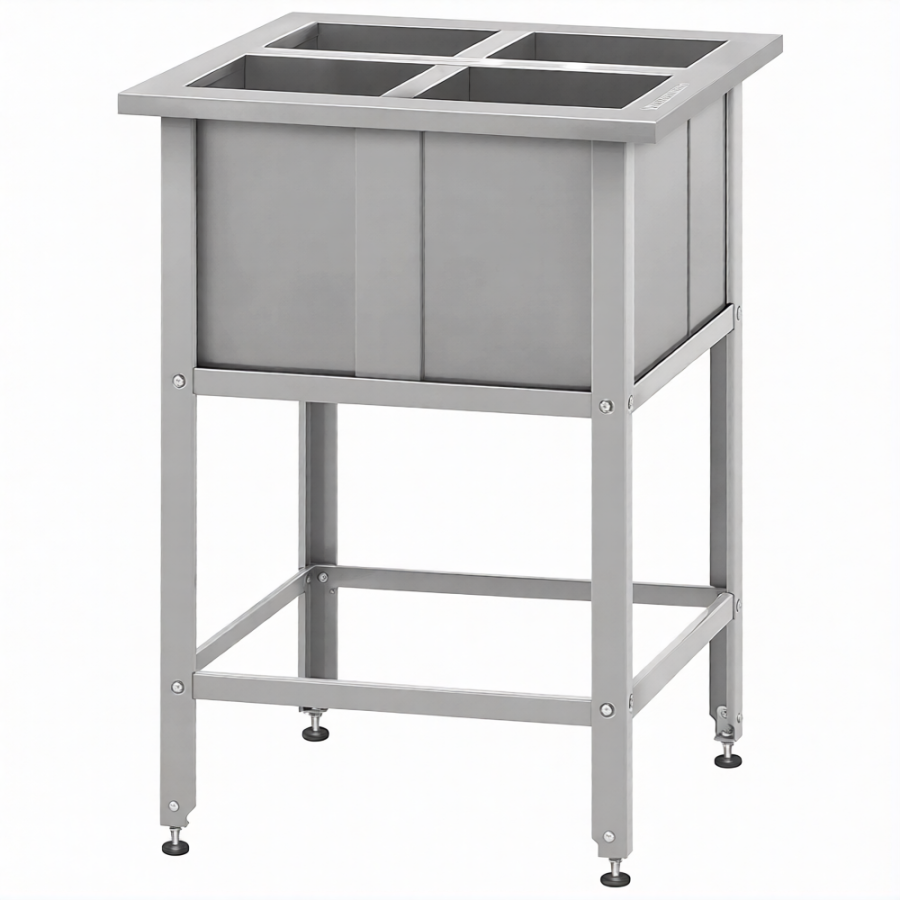 Ванна моечная для обработки яиц ВМСн 860х530х530  4 м/о (ножка угловая)