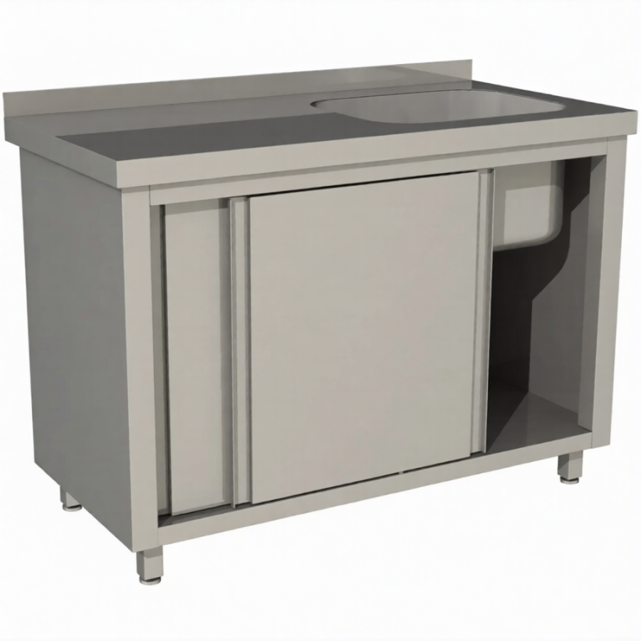 Стол производственный купе СПЗК1М-10/6-БП с моечной ванной