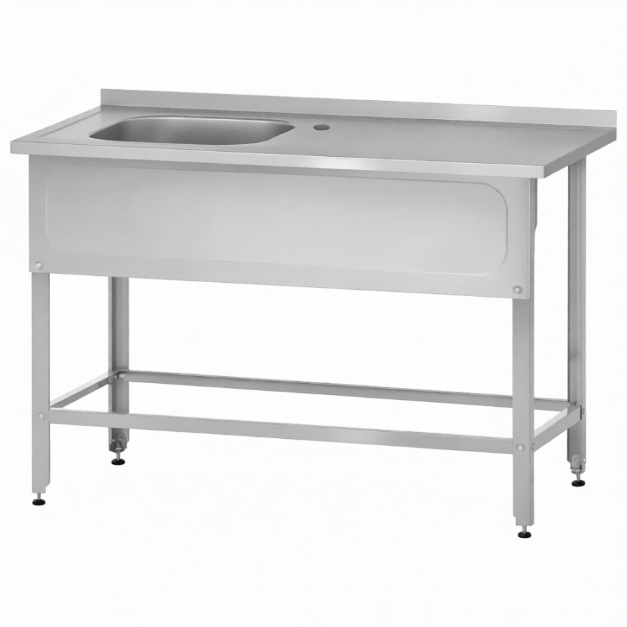 Ванна с рабочей поверх. РПЦн  860х1200х600 левое м/о 500, борт, экран (ножка угловая)