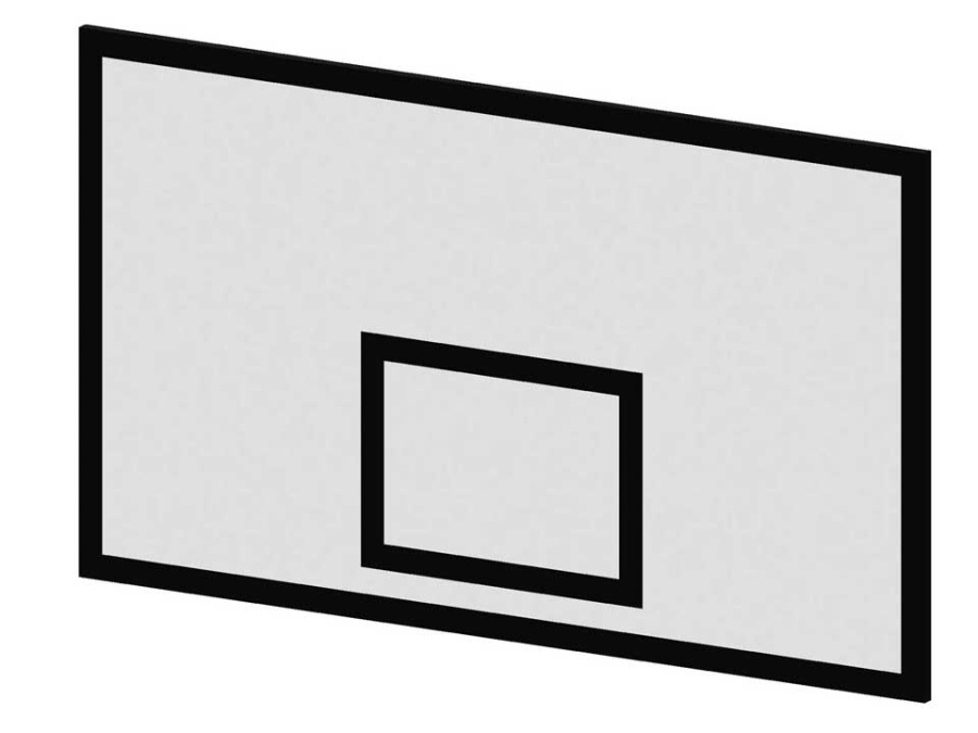 Щит баскетбольный игровой 1800х1050 фанера без рамы