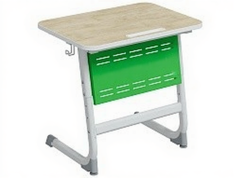 Стол 1-местный школьный 3-5 г/р "Логика" с наклоном столешницы 0-15° и перфорированным экраном (Дуб "Бардолино"/зеленый, м/к белый)